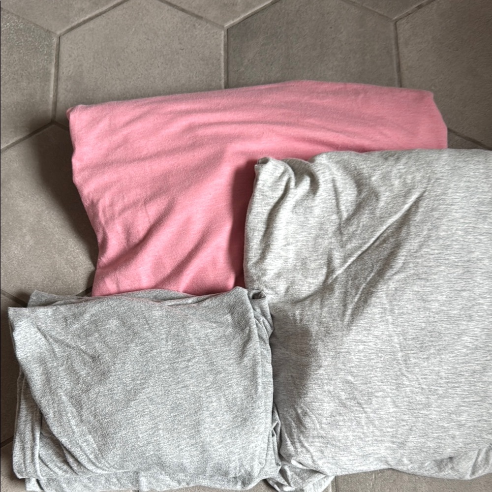 Cloud Island Pink and Grey Fitted Sheet Lot Bundle Crib Size Baby Girl Bedding